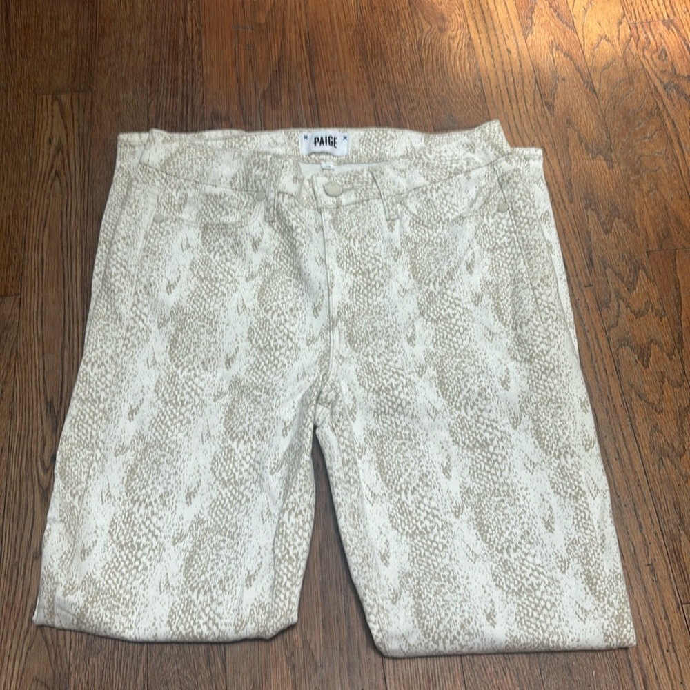 Paige white snakeskin jeans